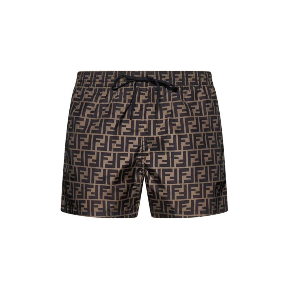 Fendi Men Brown Nylon Fendi Shorts
